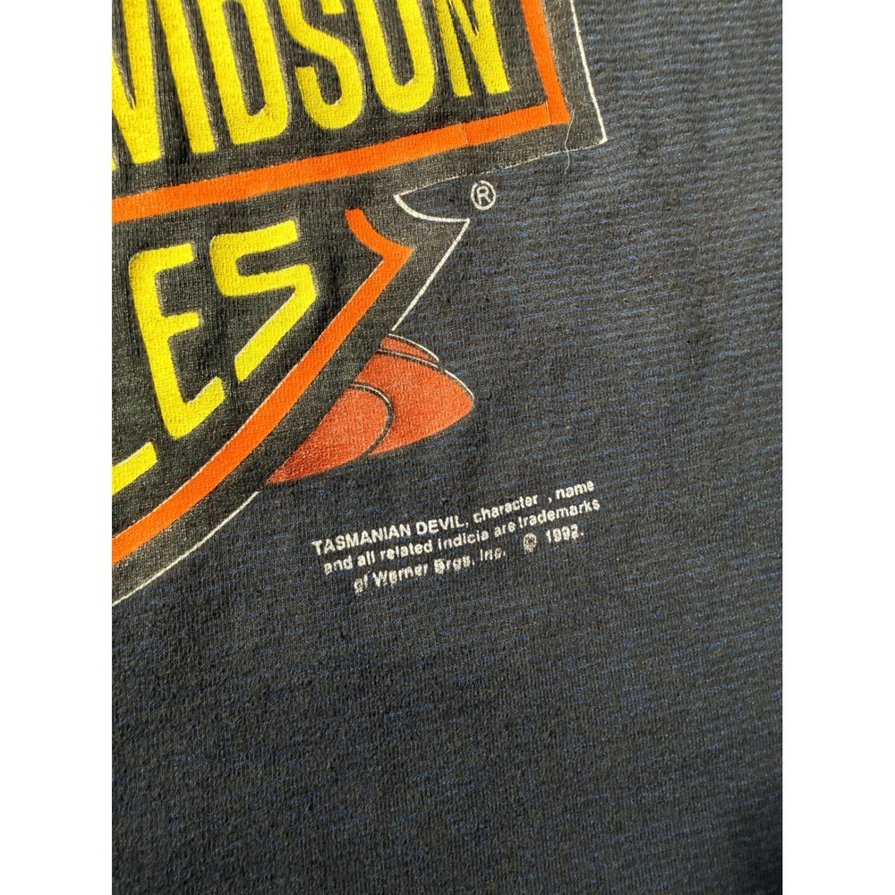 1992 Vintage Harley Davidson T Shirt Mens L Taz Tasmanian Devil Single Stitch - Picture 2 of 7